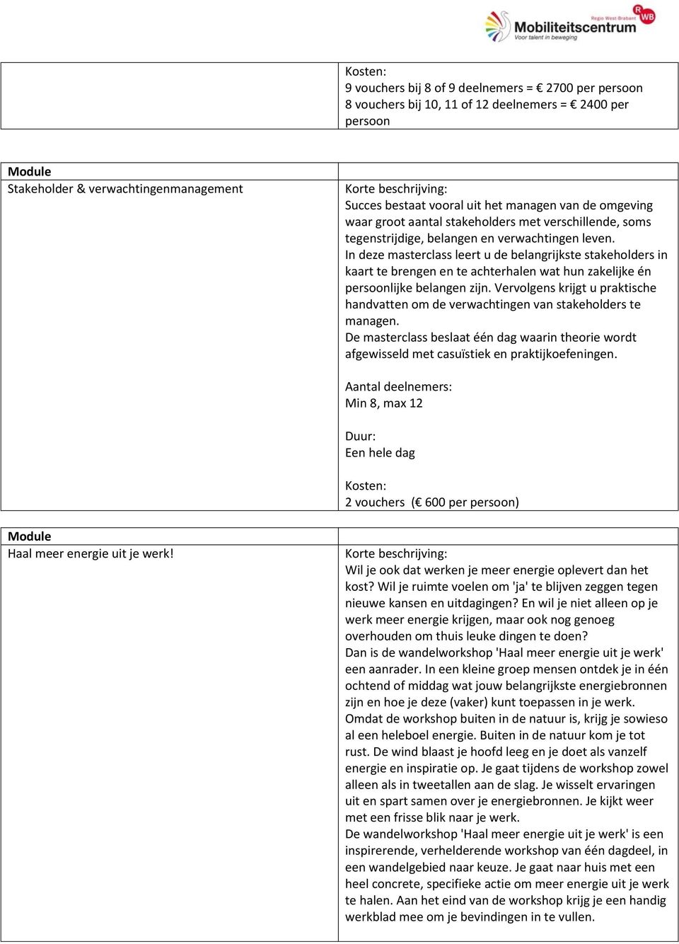 In deze masterclass leert u de belangrijkste stakeholders in kaart te brengen en te achterhalen wat hun zakelijke én persoonlijke belangen zijn.