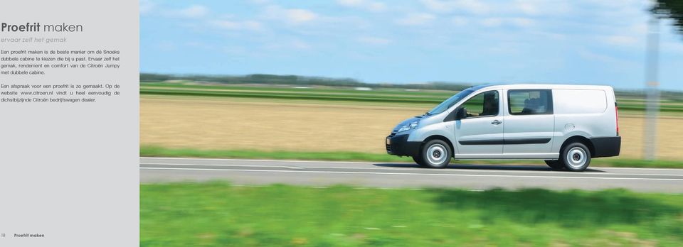 Ervaar zelf het gemak, rendement en comfort van de Citroën Jumpy met dubbele cabine.