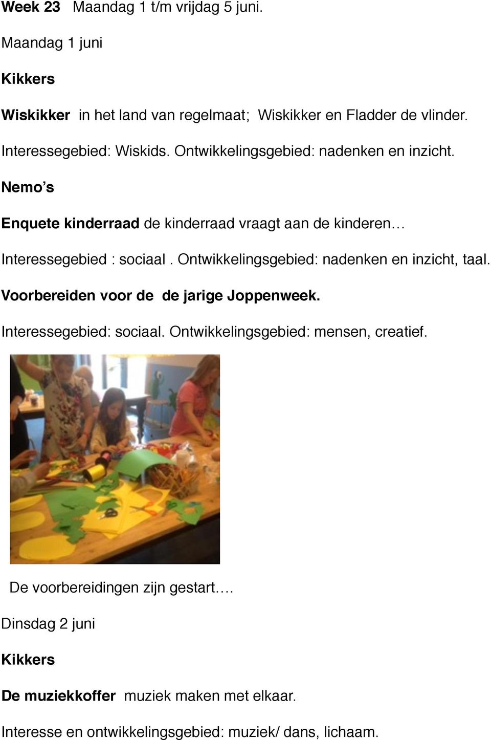 Enquete kinderraad de kinderraad vraagt aan de kinderen Interessegebied : sociaal. Ontwikkelingsgebied: nadenken en inzicht, taal.