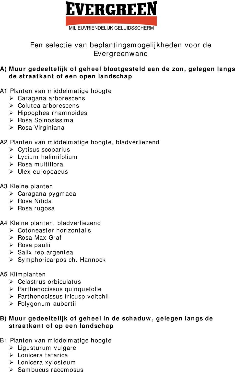 multiflora Ulex europeaeus A3 Kleine planten Caragana pygmaea Rosa Nitida Rosa rugosa A4 Kleine planten, bladverliezend Cotoneaster horizontalis Rosa Max Graf Rosa paulii Salix rep.