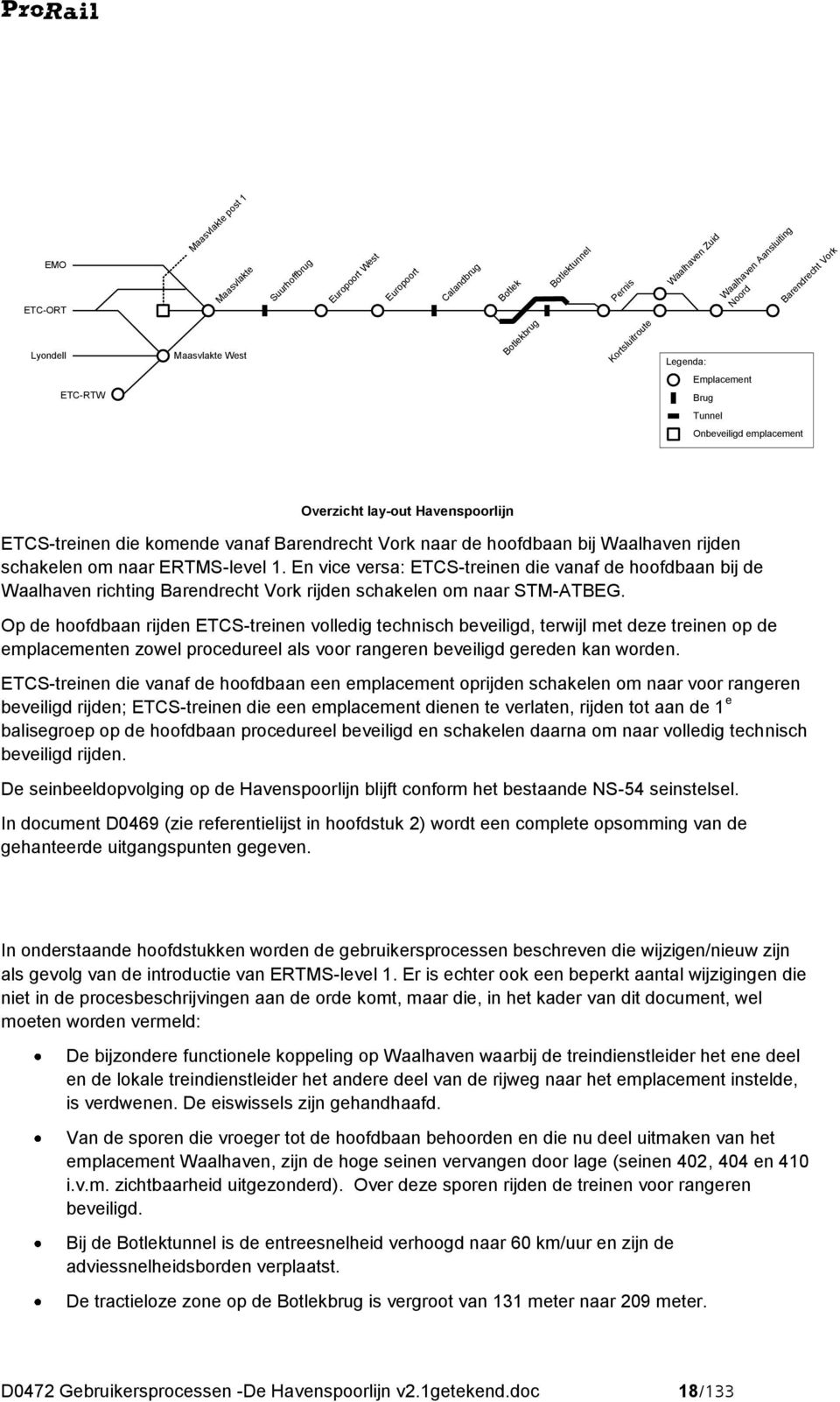 bij Waalhaven rijden schakelen om naar ERTMS-level 1. En vice versa: ETCS-treinen die vanaf de hoofdbaan bij de Waalhaven richting Barendrecht Vork rijden schakelen om naar STM-ATBEG.