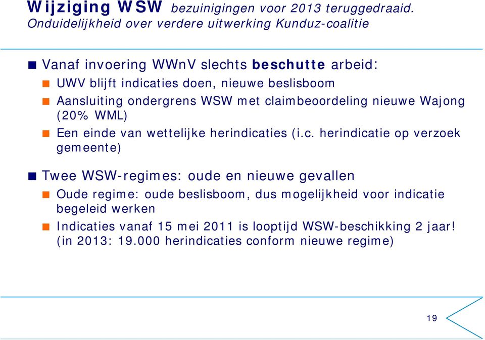 Aansluiting ondergrens WSW met cl