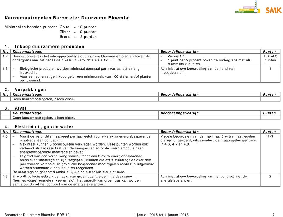 3 Biologische producten worden minimaal éénmaal per kwartaal actiematig ingekocht. Voor een actiematige inkoop geldt een minimumeis van 00 stelen en/of planten per bloemist. Zie eis.