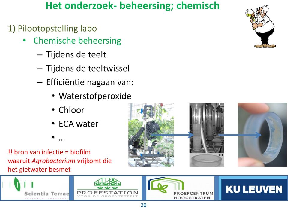 Efficiëntie nagaan van: Waterstofperoxide Chloor ECA water!