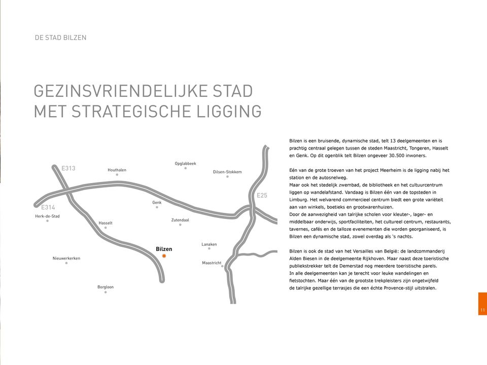 E313 Houthalen Opglabbeek Dilsen-Stokkem Eén van de grote troeven van het project Meerheim is de ligging nabij het station en de autosnelweg.