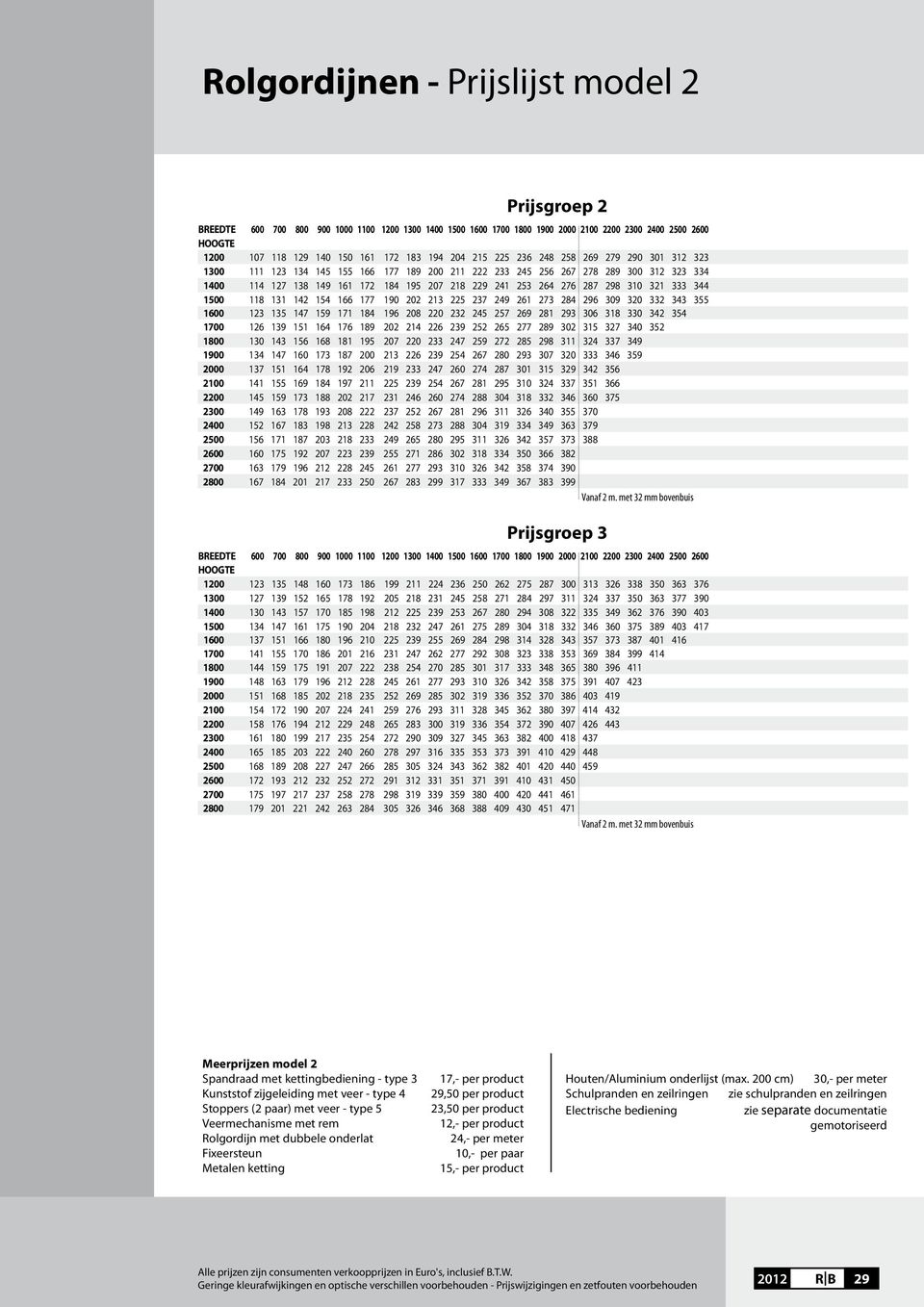 Rolgordijnen - Prijslijst model 1 - PDF Free Download