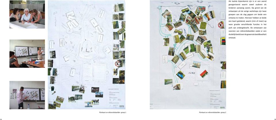 Hiervoor hebben ze beide een kaart getekend, waarin (min of meer) op ware grootte verschillende functies in het park zijn ondergebracht.