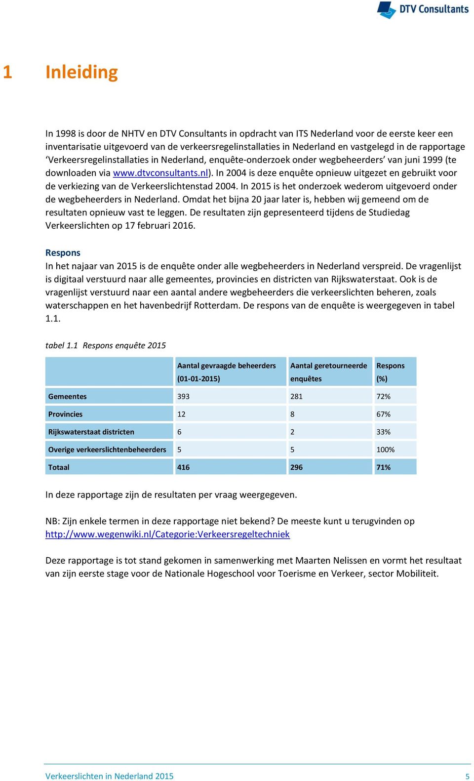 In 2004 is deze enquête opnieuw uitgezet en gebruikt voor de verkiezing van de Verkeerslichtenstad 2004. In 2015 is het onderzoek wederom uitgevoerd onder de wegbeheerders in Nederland.