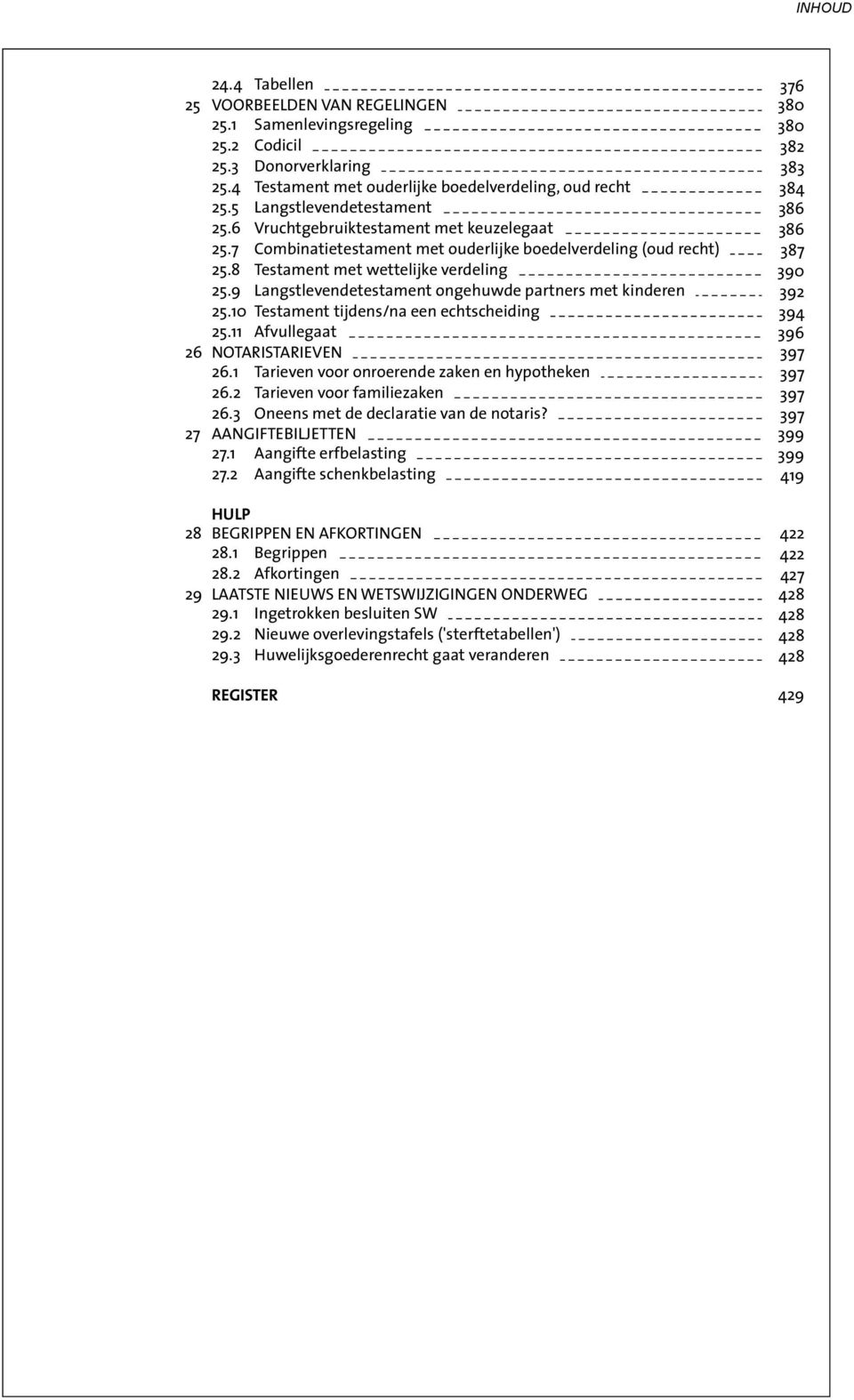 9 Langstlevendetestament ongehuwde partners met kinderen 25.10 Testament tijdens/na een echtscheiding 25.11 Afvullegaat NOTARISTARIEVEN 26.1 Tarieven voor onroerende zaken en hypotheken 26.