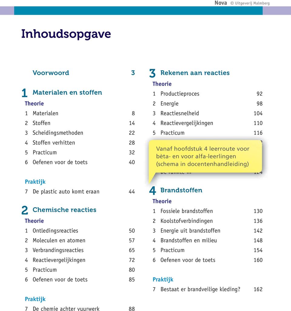 7 De chemie achter vuurwerk 88 3 Rekenen aan reacties Theorie 1 Productieproces 92 2 Energie 98 3 Reactiesnelheid 104 4 Reactievergelijkingen 110 5 Practicum 116 6 efenen voor de toets 122 Vanaf