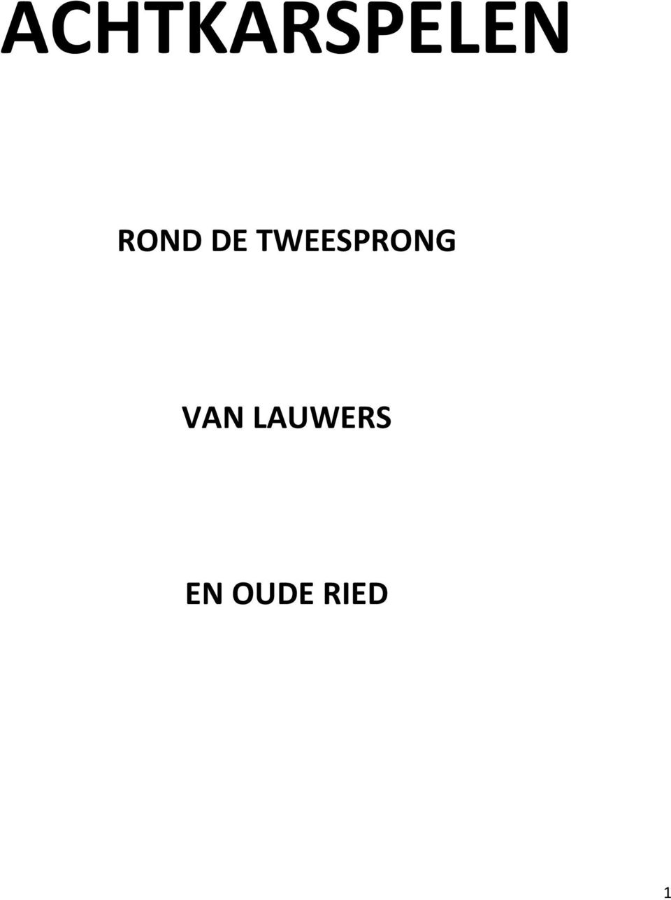 TWEESPRONG VAN