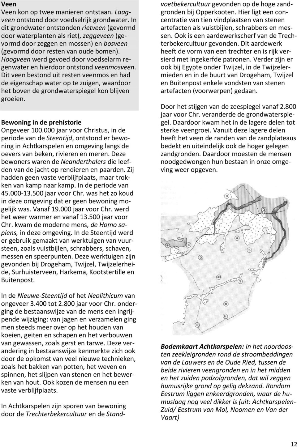 Hoogveen werd gevoed door voedselarm regenwater en hierdoor ontstond veenmosveen.