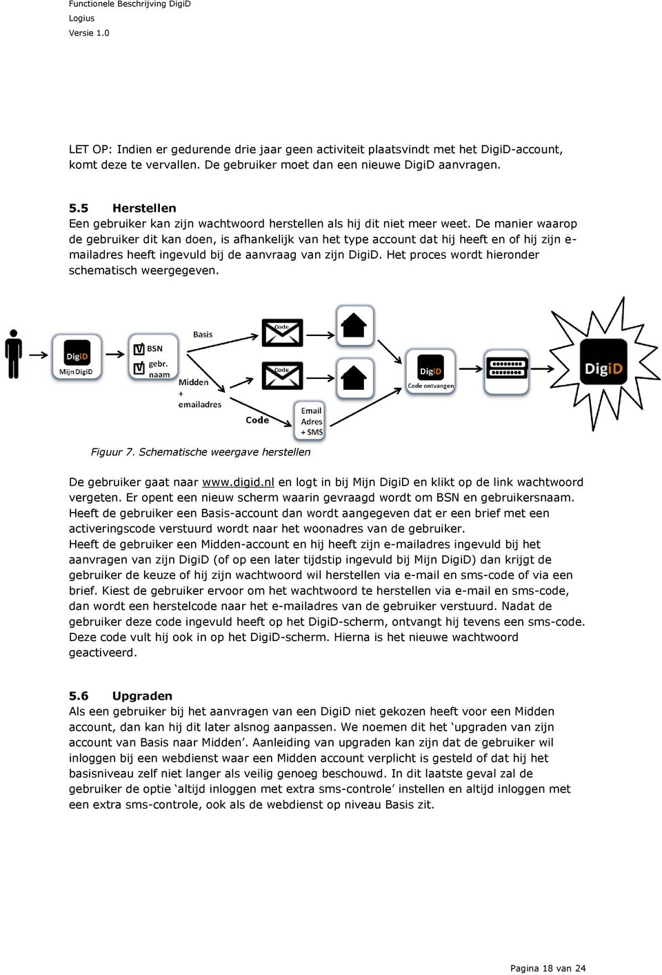 De manier waarop de gebruiker dit kan doen, is afhankelijk van het type account dat hij heeft en of hij zijn e- mailadres heeft ingevuld bij de aanvraag van zijn DigiD.