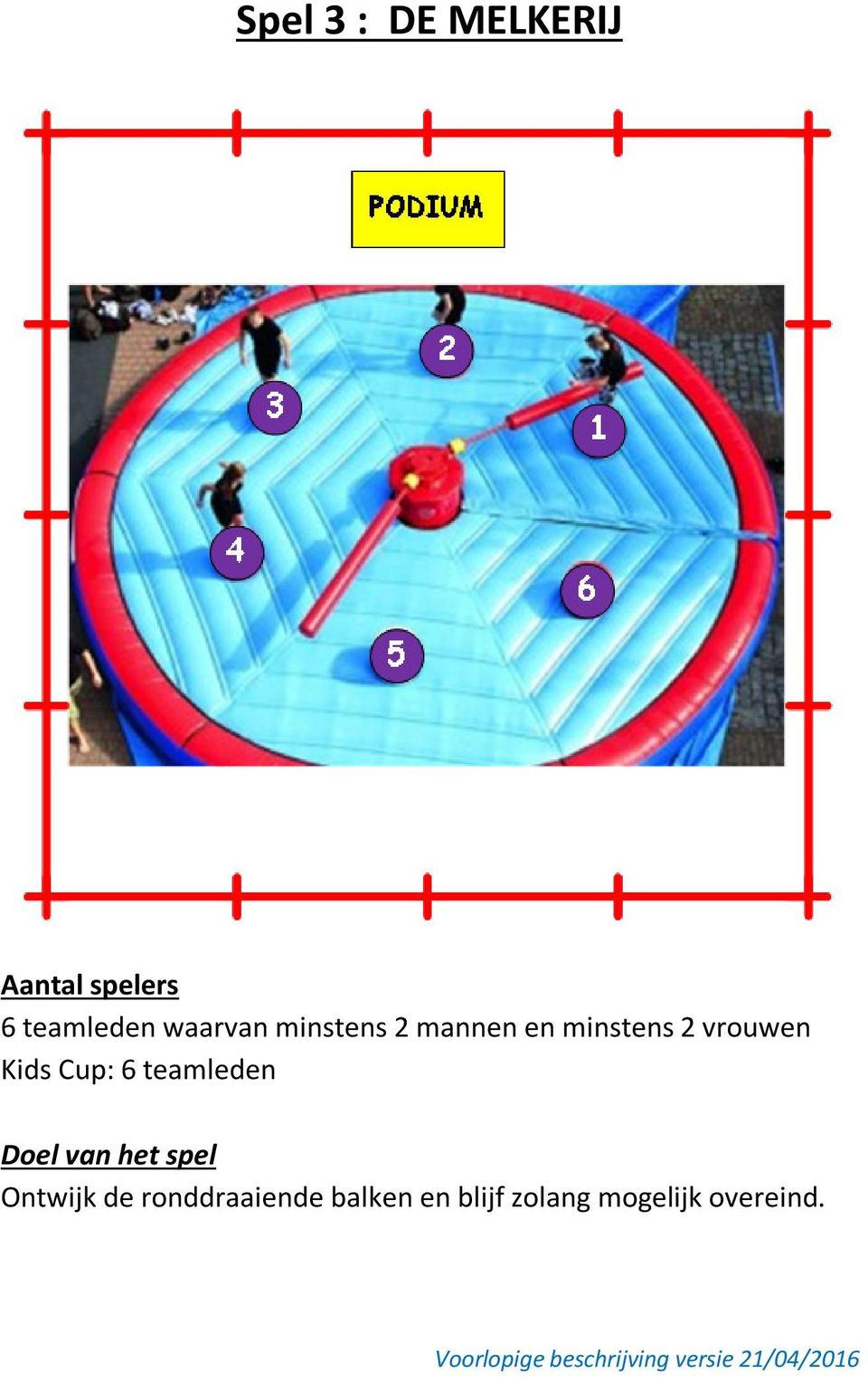 Kids Cup: 6 teamleden Doel van het spel Ontwijk de