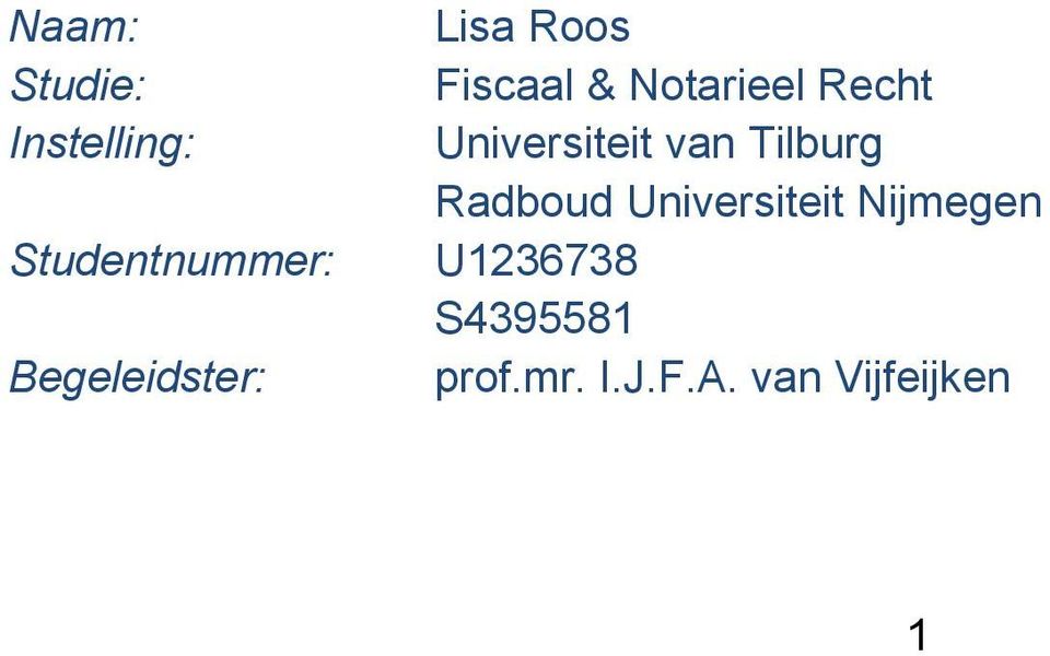 Universiteit van Tilburg Radboud Universiteit