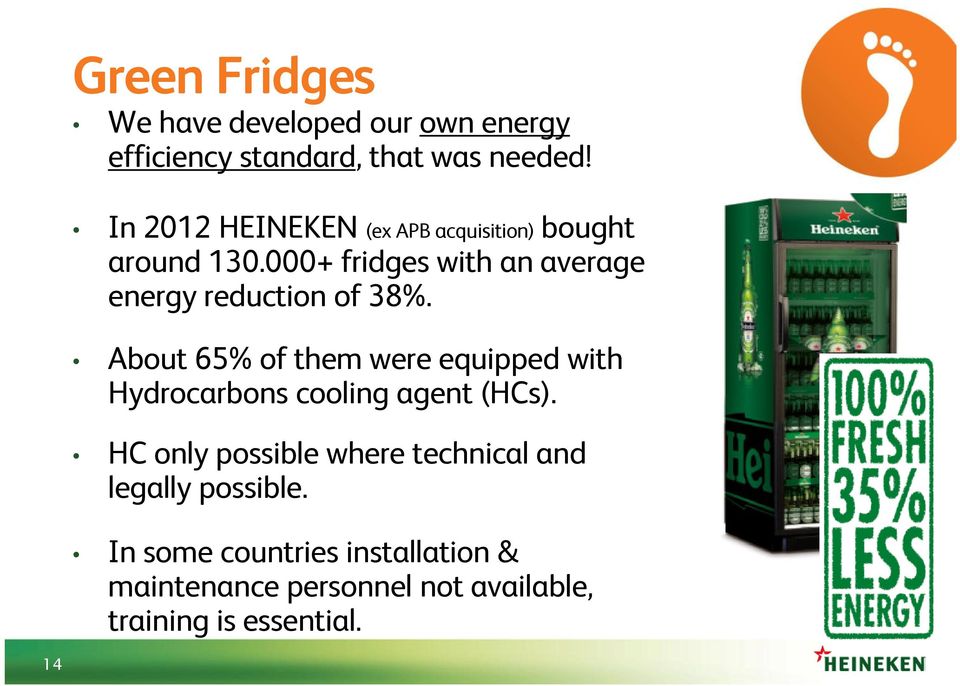 000+ fridges with an average energy reduction of 38%.