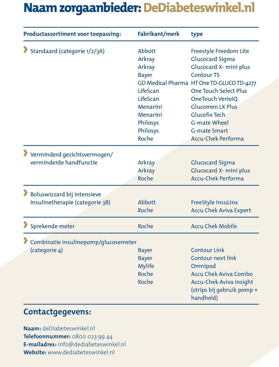 VerioIQ Glucomen LX Plus Glucofix Tech Philosys G-mate Wheel Philosys G-mate Smart Accu-Chek Performa verminderde handfunctie Arkray Glucocard Sigma Arkray Glucocard X- mini plus Accu-Chek Performa