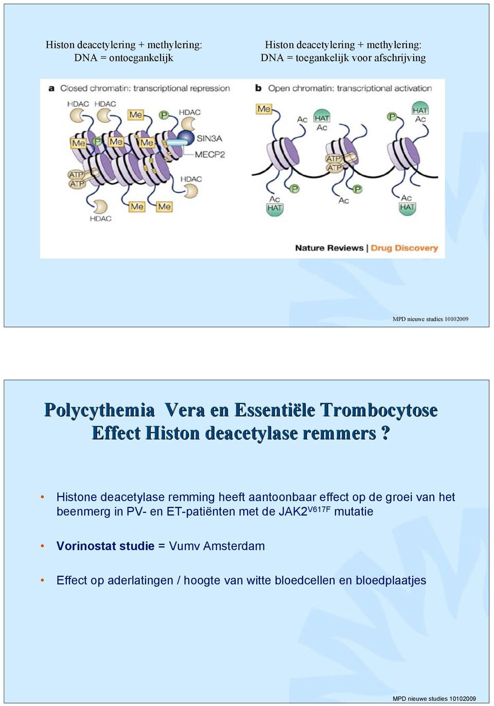 Histone deacetylase remming heeft aantoonbaar effect op de groei van het beenmerg in PV- en ET-patiënten met de