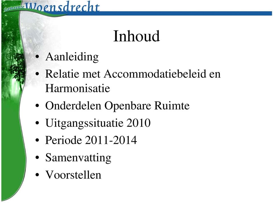 Onderdelen Openbare Ruimte