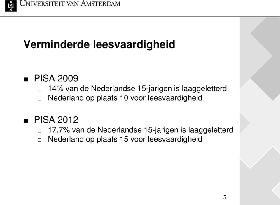 leesvaardigheid PISA 2012 17,7% van de Nederlandse