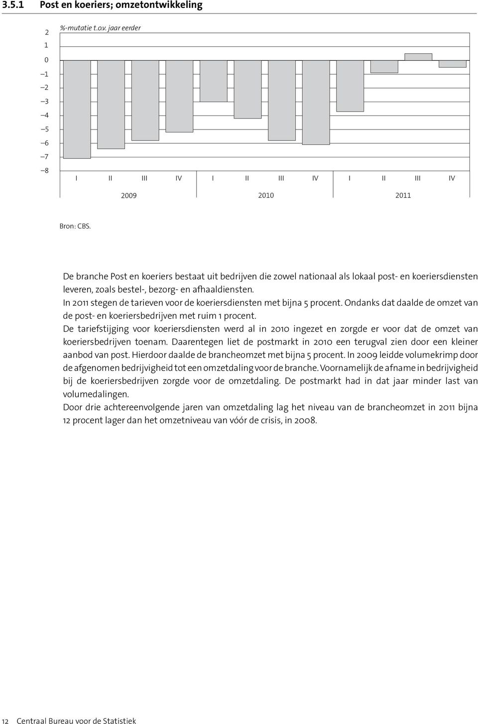 afhaaldiensten. n 2011 stegen de tarieven voor de koeriersdiensten met bijna 5 procent. Ondanks dat daalde de omzet van de post- en koeriersbedrijven met ruim 1 procent.