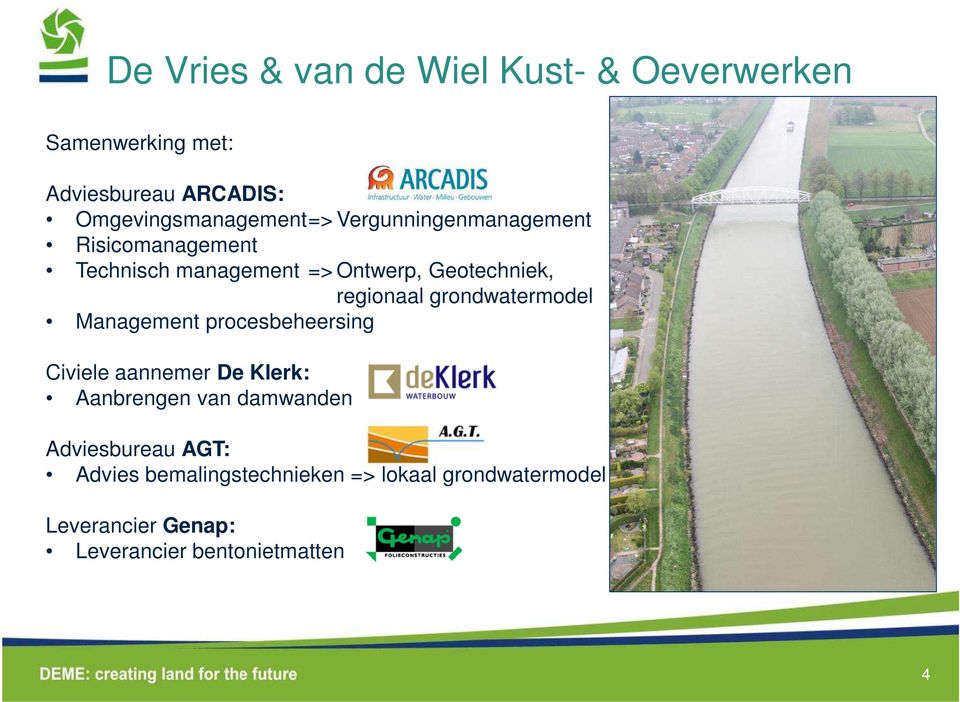 Geotechniek, regionaal grondwatermodel Management procesbeheersing Civiele aannemer De Klerk: