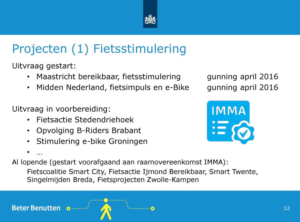 B-Riders Brabant Stimulering e-bike Groningen Al lopende (gestart voorafgaand aan raamovereenkomst IMMA):