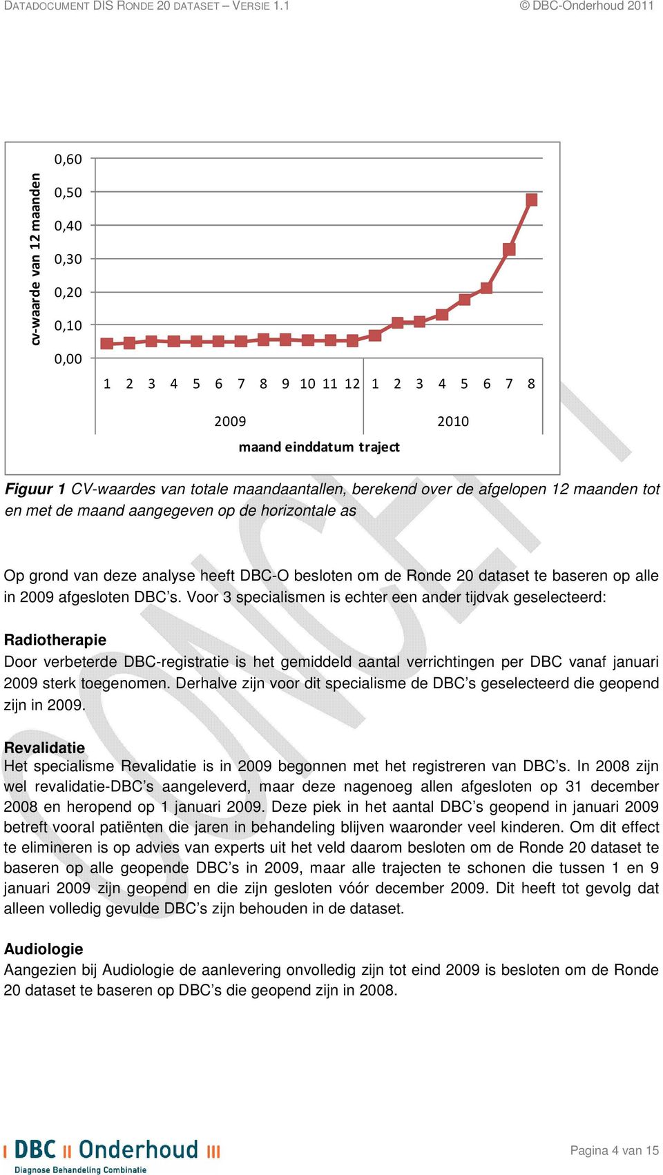 Voor 3 specialismen is echter een ander tijdvak geselecteerd: Radiotherapie Door verbeterde DBC-registratie is het gemiddeld aantal verrichtingen per DBC vanaf januari 2009 sterk toegenomen.