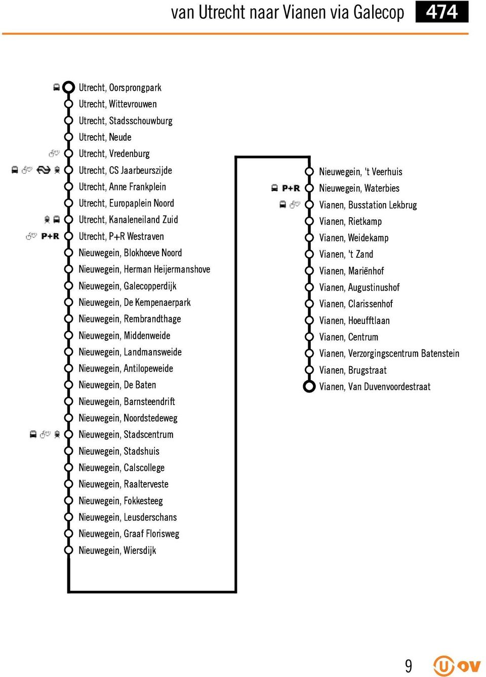 Middenweide Nieuwegein, Landmansweide Nieuwegein, Antilopeweide Nieuwegein, De Baten Nieuwegein, Barnsteendrift Nieuwegein, Noordstedeweg Nieuwegein, Stadscentrum Nieuwegein, Stadshuis Nieuwegein,