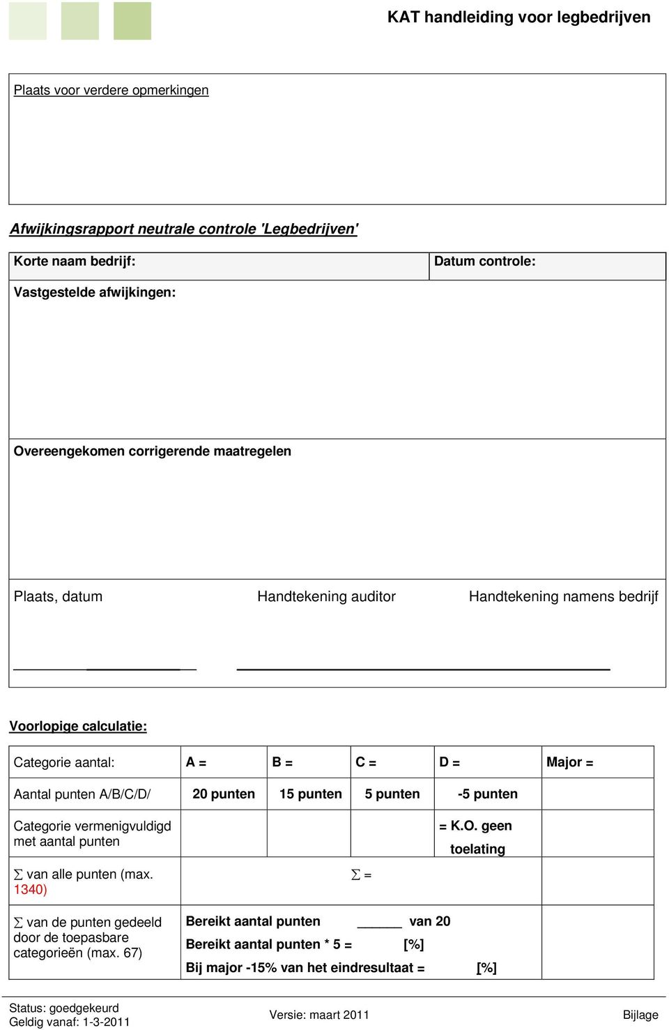 punten A/B/C/D/ 20 punten 15 punten 5 punten -5 punten Categorie vermenigvuldigd met aantal punten van alle punten (max. 1340) = = K.O.