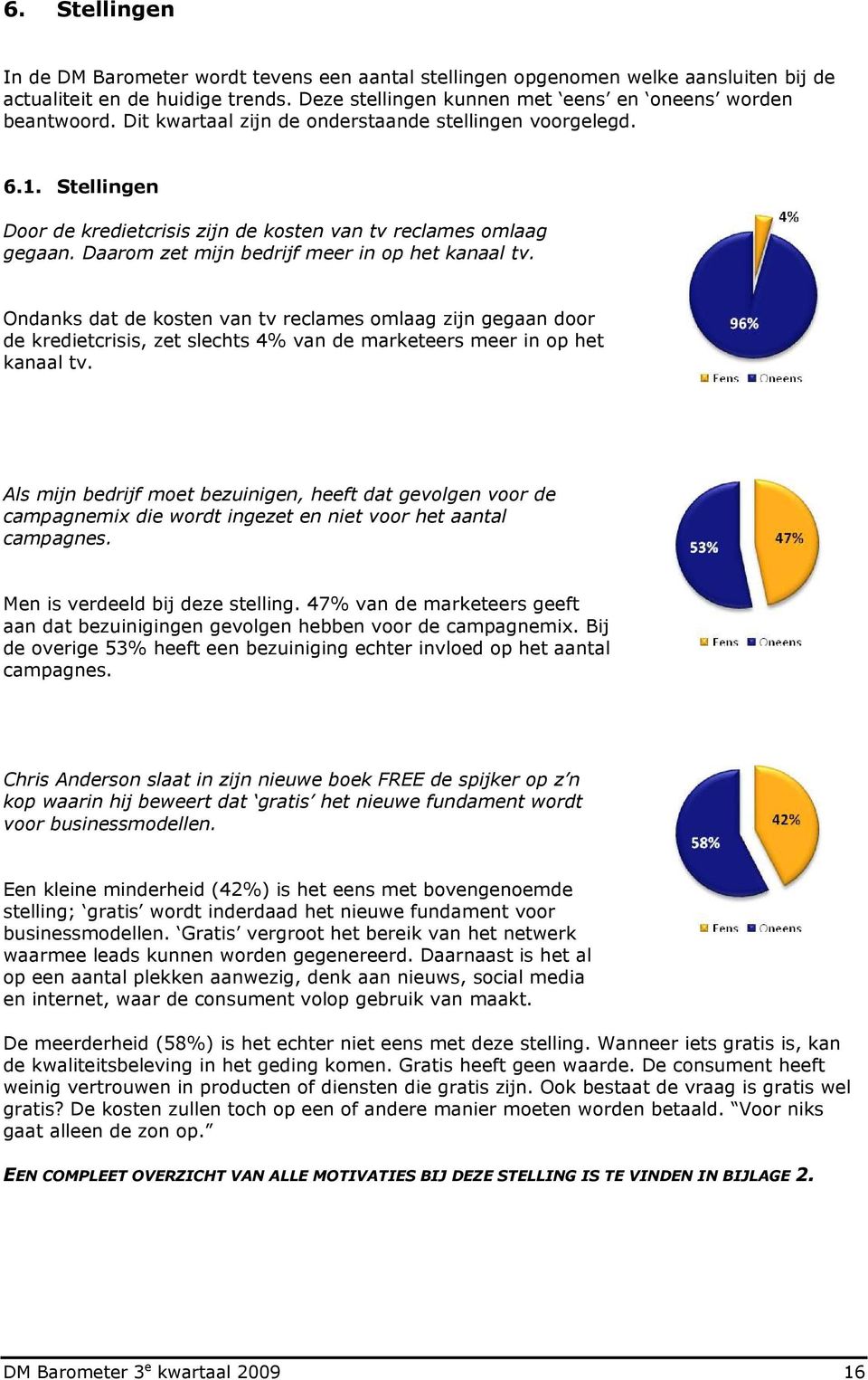 Ondanks dat de kosten van tv reclames omlaag zijn gegaan door de kredietcrisis, zet slechts 4% van de marketeers meer in op het kanaal tv.