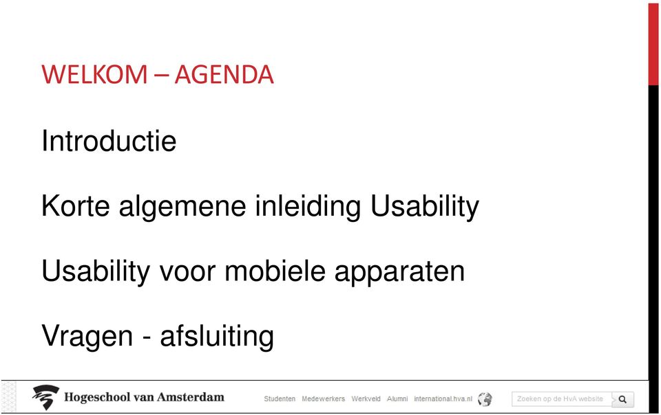 Usability Usability voor