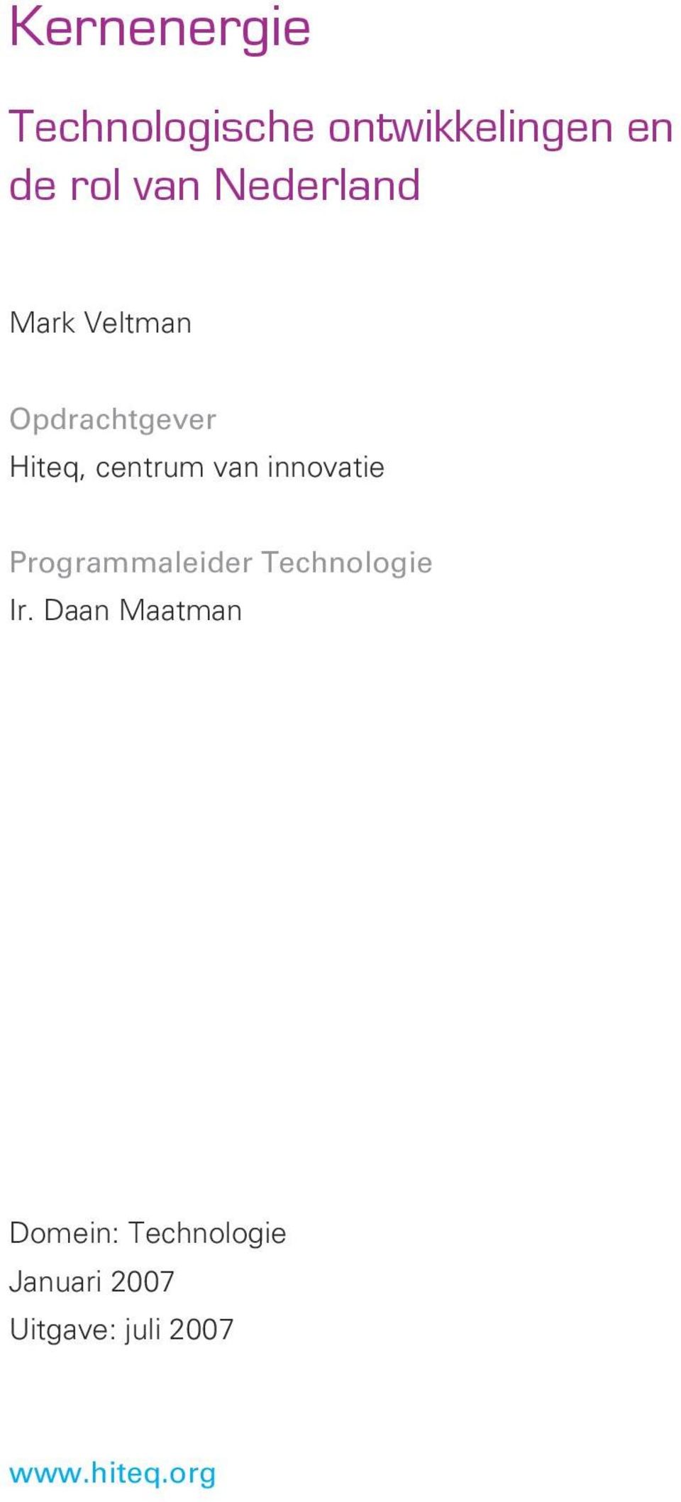 innovatie Programmaleider Technologie Ir.