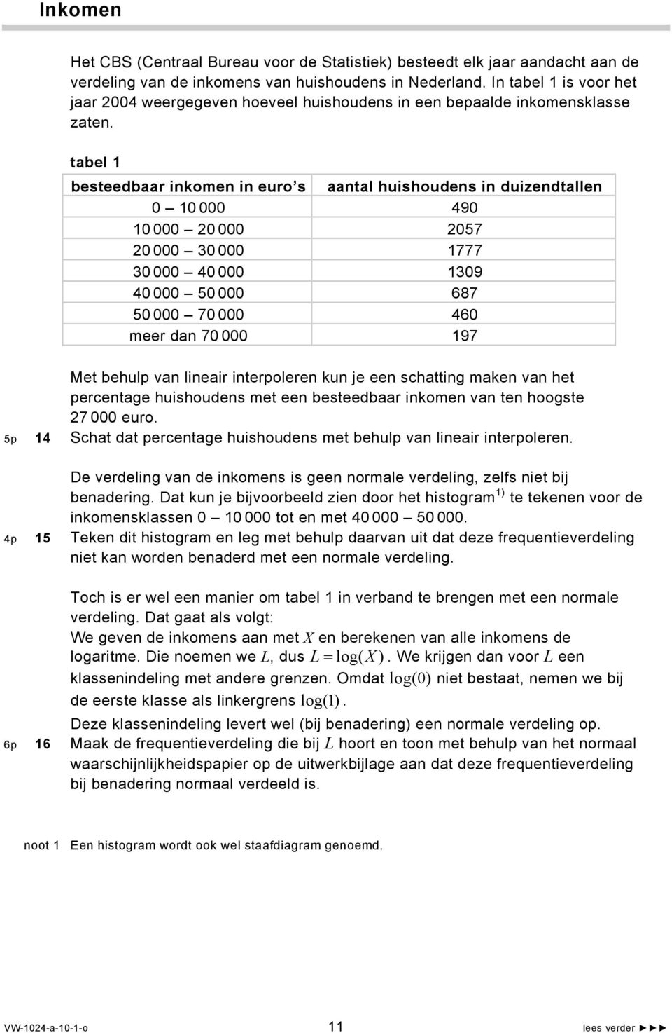 tabel 1 besteedbaar inkomen in euro s aantal huishoudens in duizendtallen 0 10 000 490 10 000 20 000 2057 20 000 30 000 1777 30 000 40 000 1309 40 000 50 000 687 50 000 70 000 460 meer dan 70 000 197