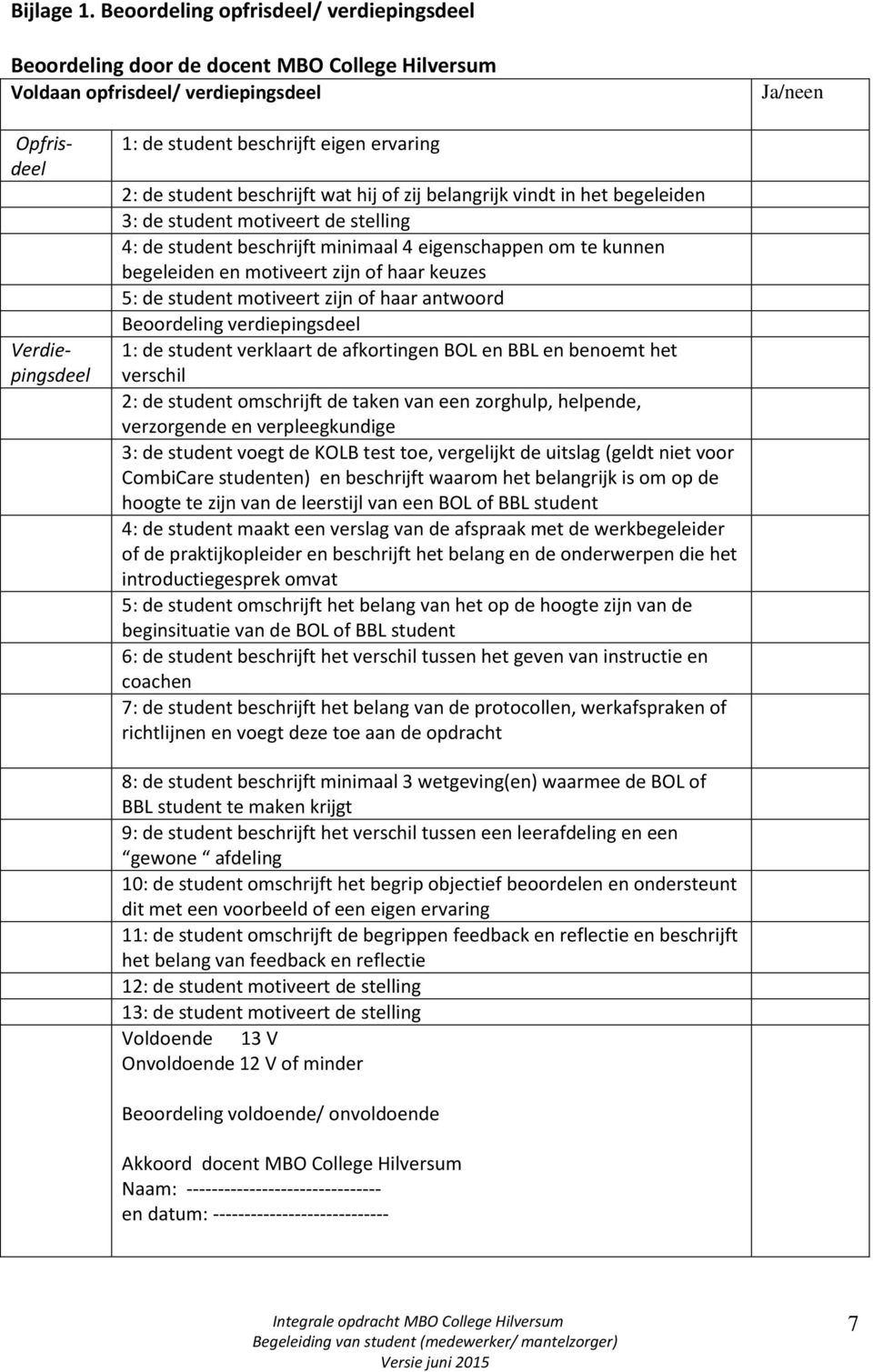 2: de student beschrijft wat hij of zij belangrijk vindt in het begeleiden 3: de student motiveert de stelling 4: de student beschrijft minimaal 4 eigenschappen om te kunnen begeleiden en motiveert