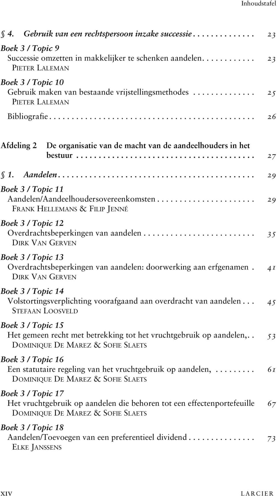 ....................................... 27 1. Aandelen............................................ 29 Boek 3 / Topic 11 Aandelen/Aandeelhoudersovereenkomsten.