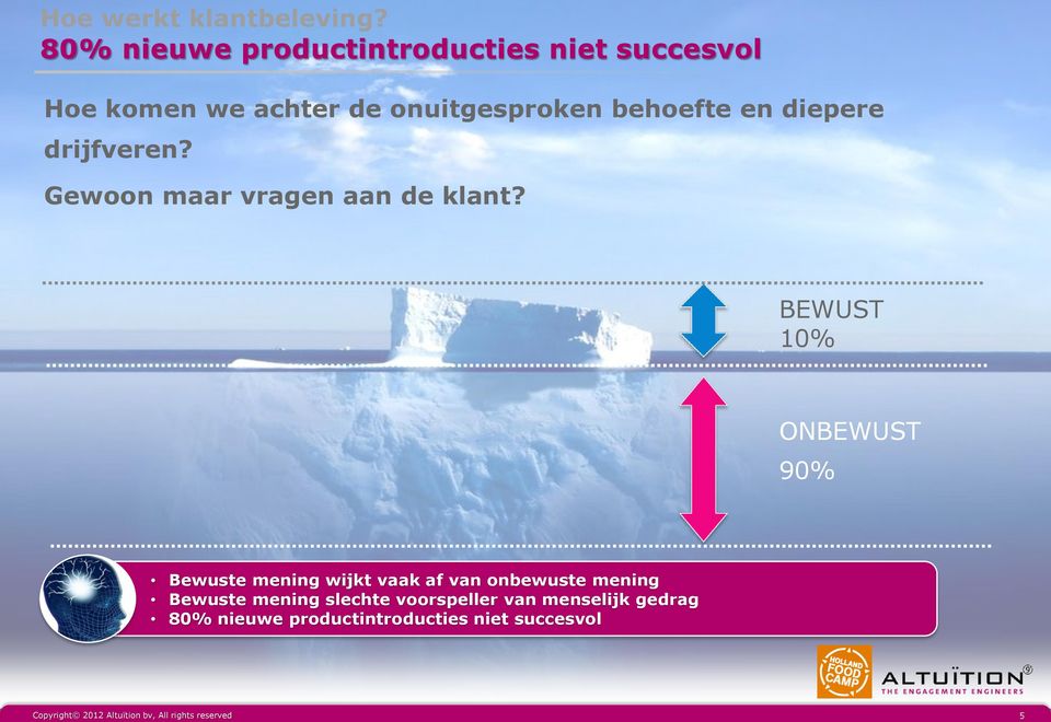 diepere drijfveren? Gewoon maar vragen aan de klant?