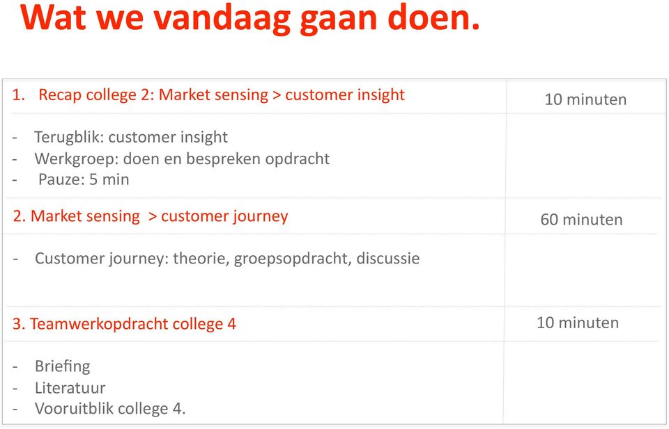 insight Werkgroep: doen en bespreken opdracht Pauze: 5 min 2.