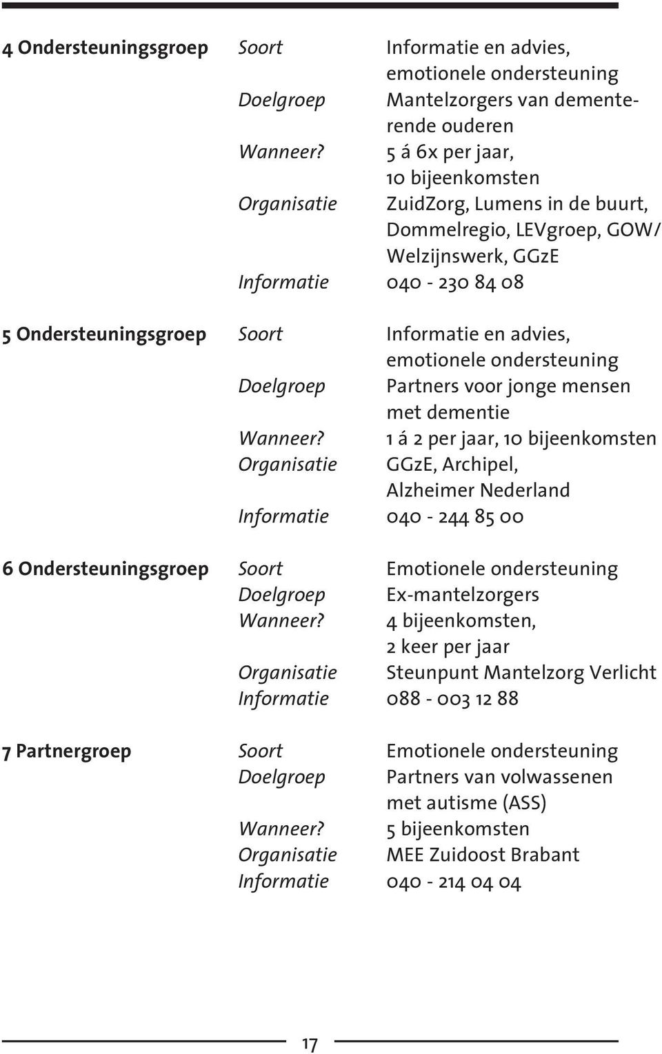 Doelgroep Partners voor jonge mensen met dementie Wanneer?