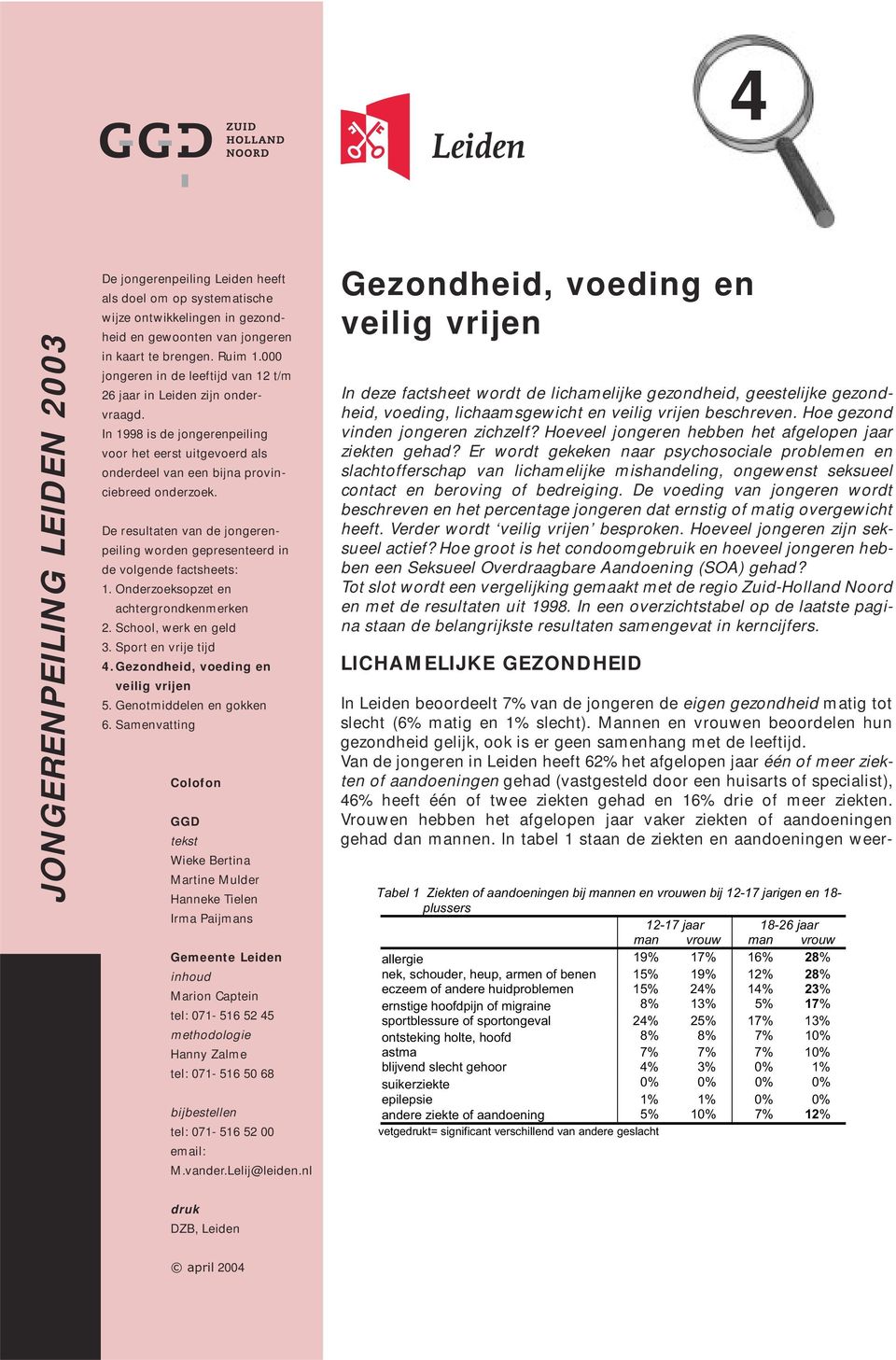 De resultaten van de jongerenpeiling worden gepresenteerd in de volgende factsheets:. Onderzoeksopzet en achtergrondkenmerken. School, werk en geld. Sport en vrije tijd.