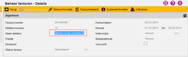 3 Credits in de boekhouding Eerst Incura: Dashboard > Beheer facturen: Fig8: Een gecrediteerde factuur Het voorbeeld hier: U crediteert 142,00 op een factuur van 1070,00 het restant na crediteren van