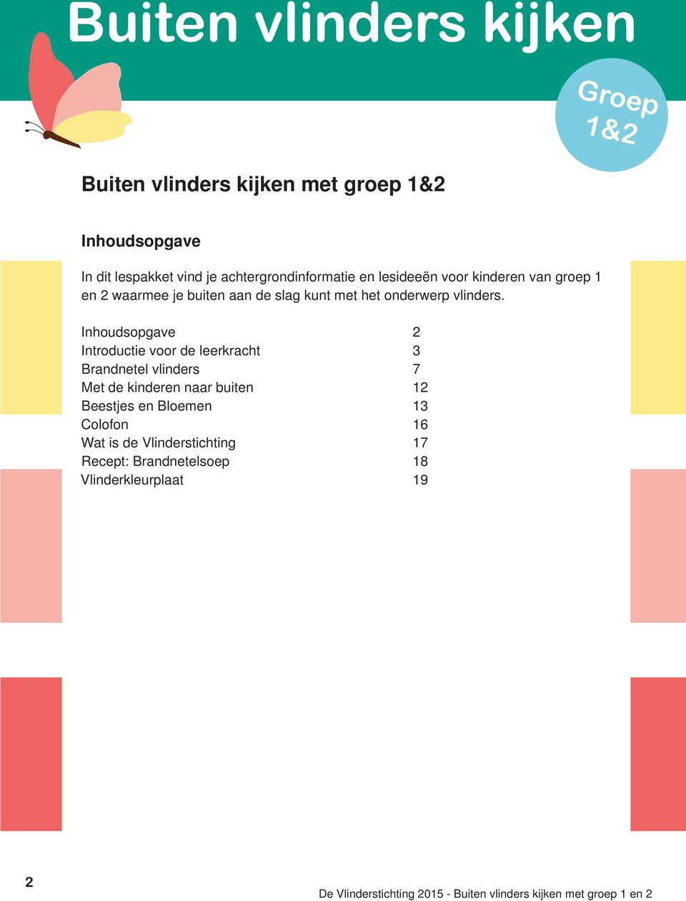 Inhoudsopgave 2 Introductie voor de leerkracht 3 Brandnetel vlinders 7 Met de kinderen naar buiten 12 Beestjes en