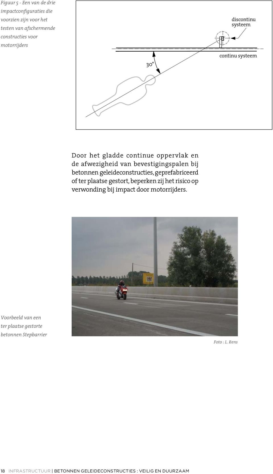 geleideconstructies, geprefabriceerd of ter plaatse gestort, beperken zij het risico op verwonding bij impact door motorrijders.