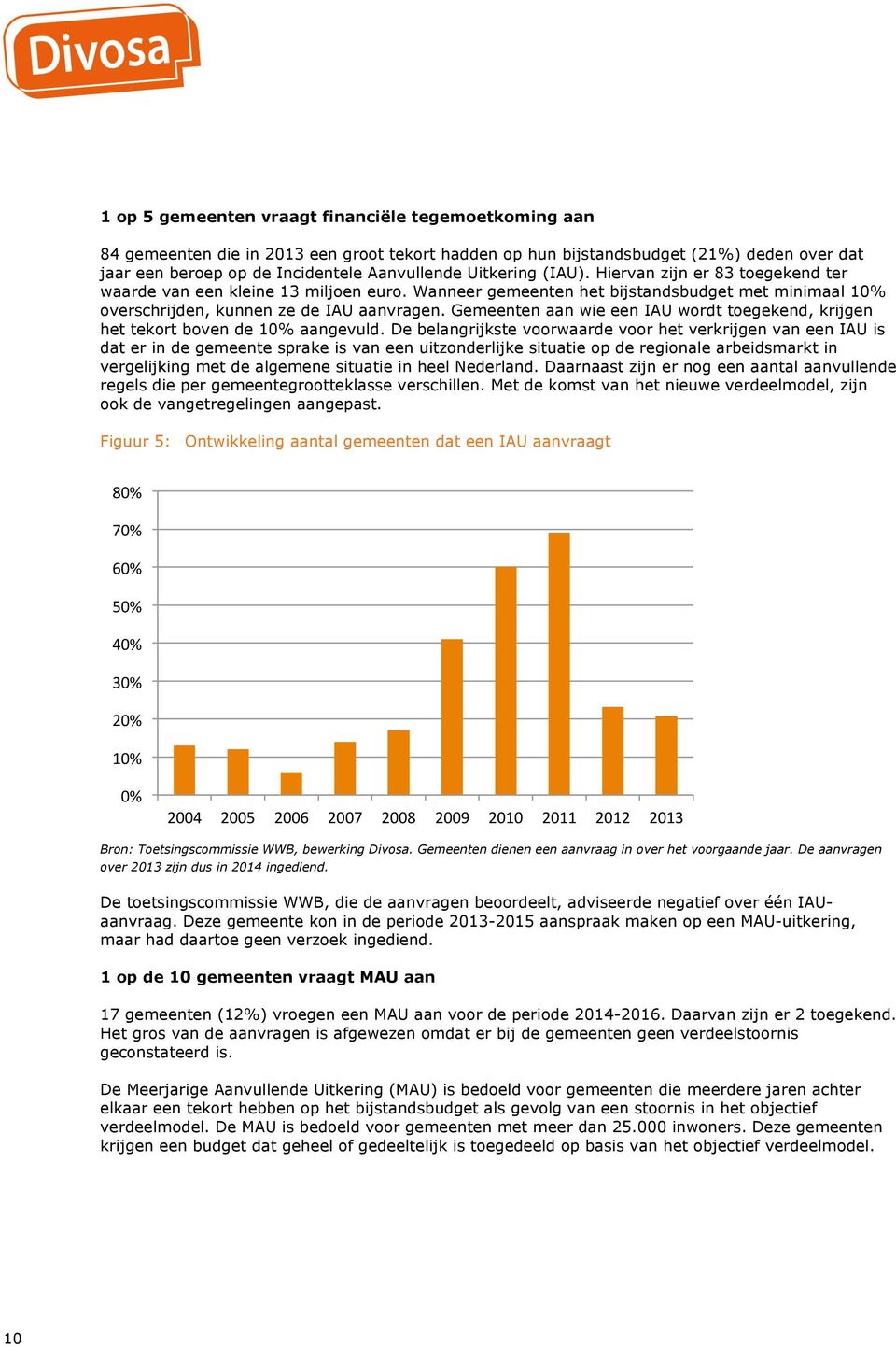 Gemeenten aan wie een IAU wordt toegekend, krijgen het tekort boven de 10% aangevuld.