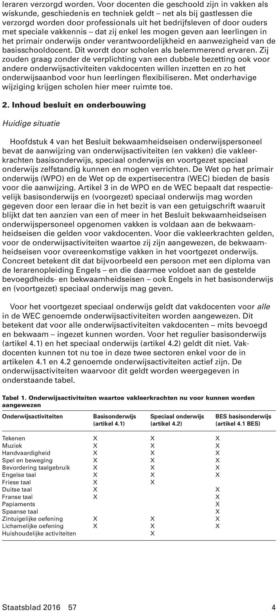 vakkennis dat zij enkel les mogen geven aan leerlingen in het primair onderwijs onder verantwoordelijkheid en aanwezigheid van de basisschooldocent. Dit wordt door scholen als belemmerend ervaren.