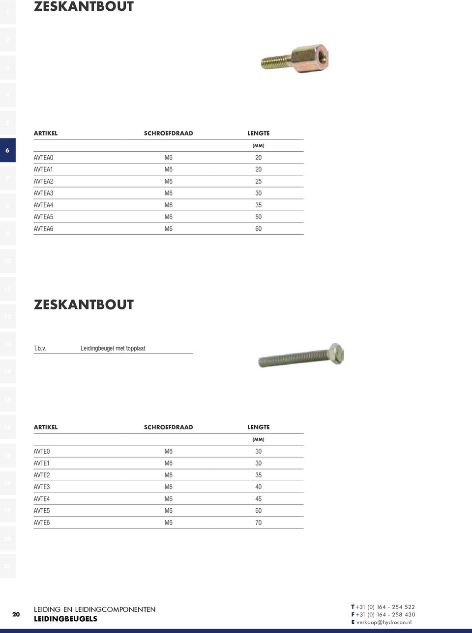 Leidingbeugel met topplaat Artikel Schroefdraad Lengte 1 1 AVTE0 M