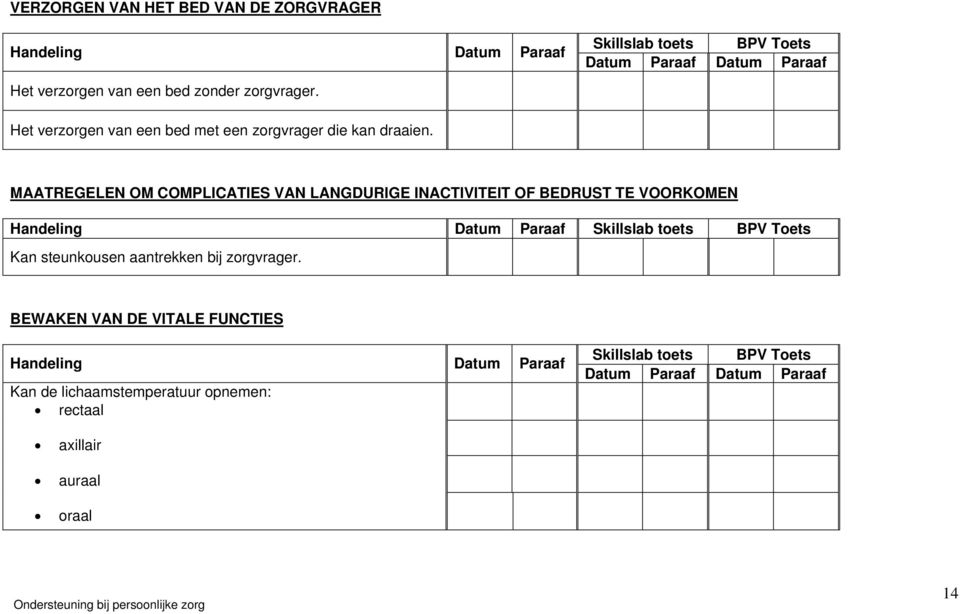 MAATREGELEN OM COMPLICATIES VAN LANGDURIGE INACTIVITEIT OF BEDRUST TE VOORKOMEN Kan steunkousen