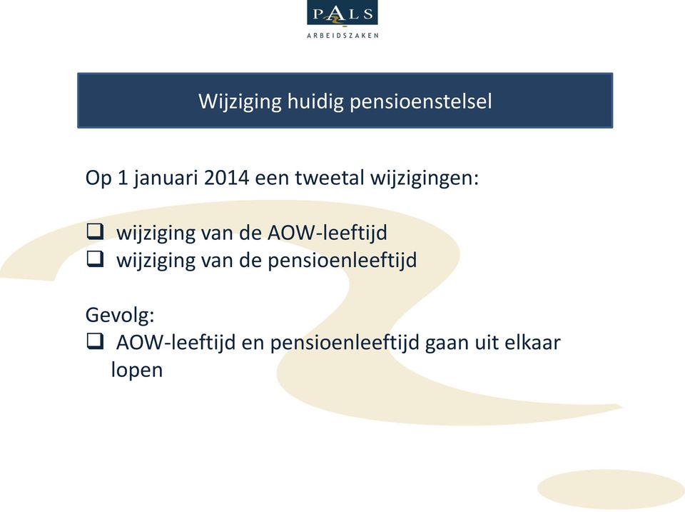 AOW-leeftijd wijziging van de pensioenleeftijd