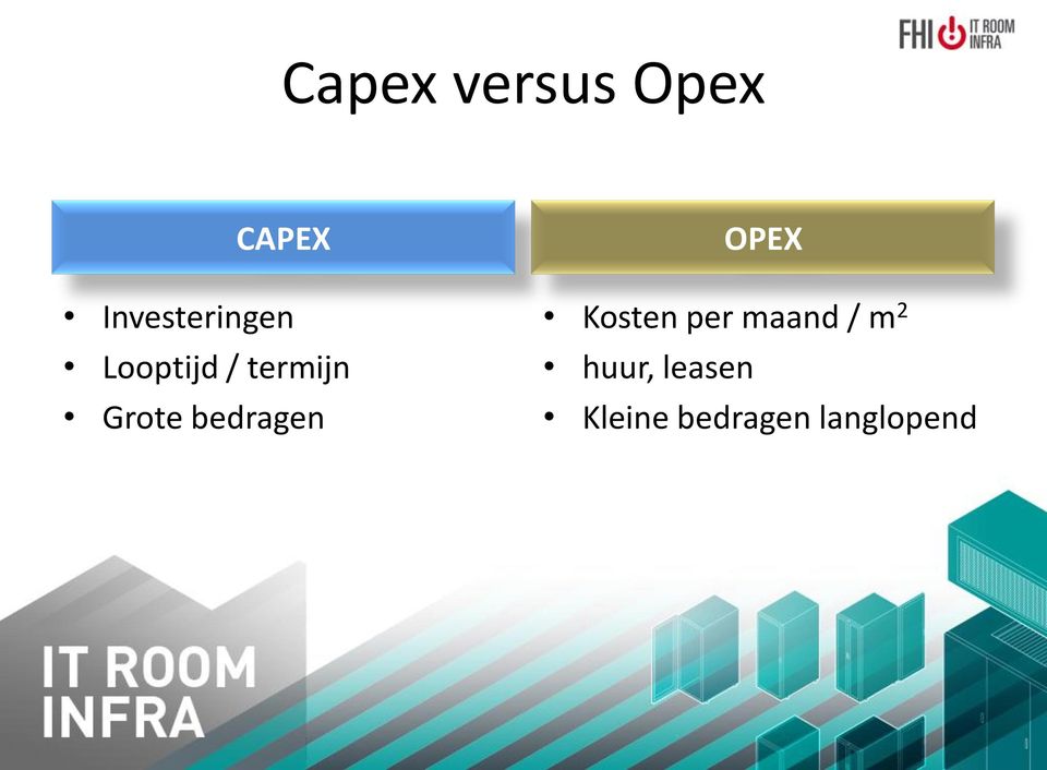 Grote bedragen OPEX Kosten per