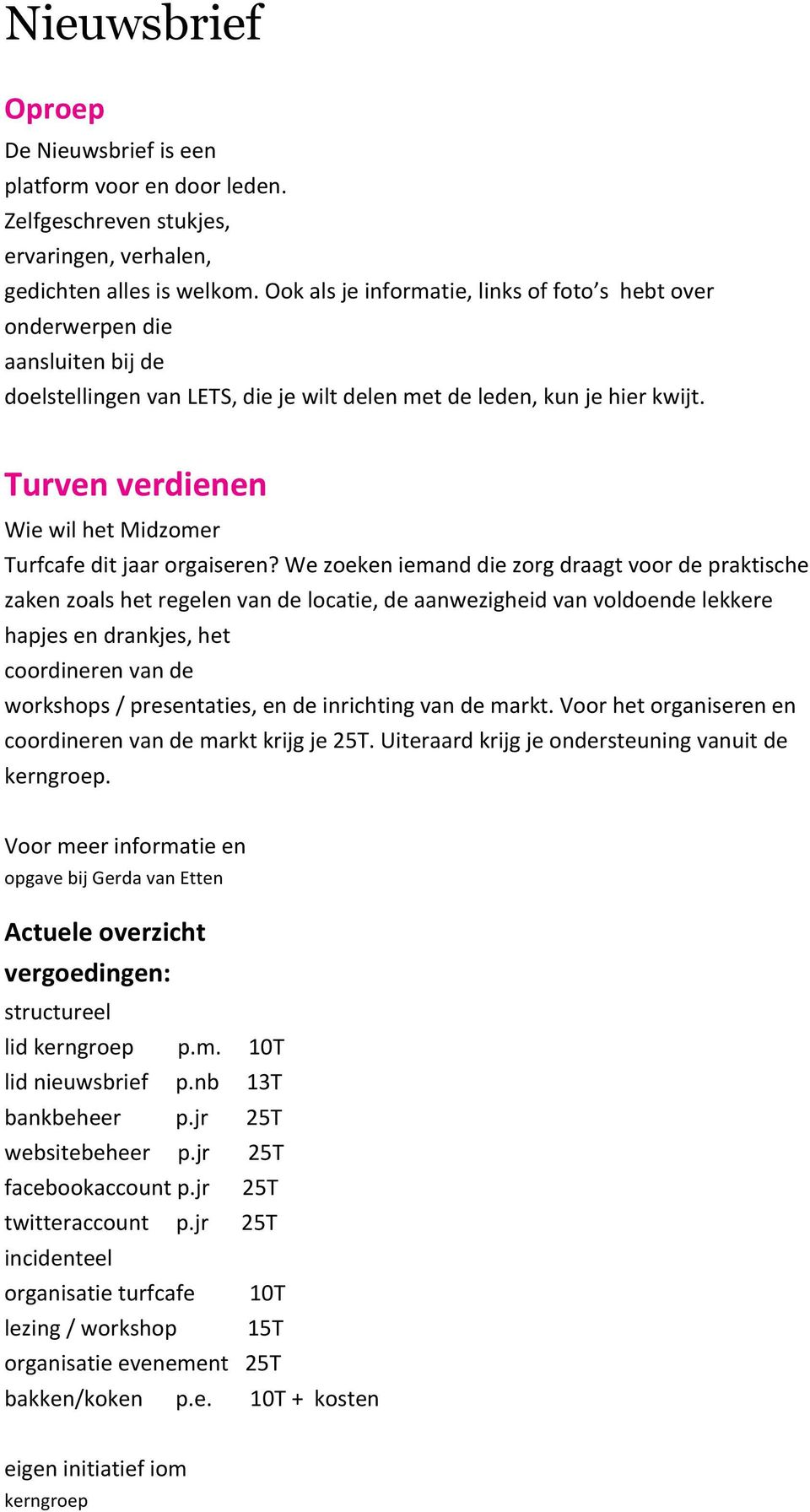 Turven verdienen Wie wil het Midzomer Turfcafe dit jaar orgaiseren?